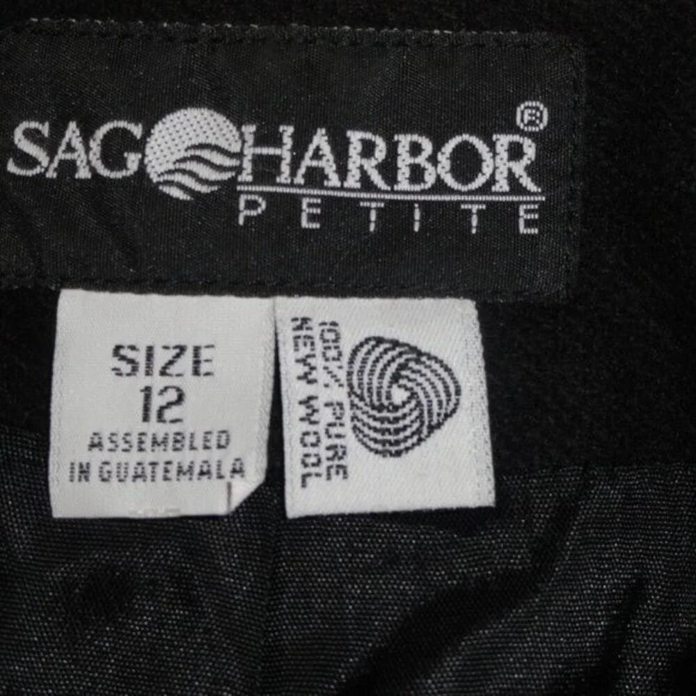 100% Wool Blazer Jacket Black 12P One Button NICE! - Picture 2 of 7